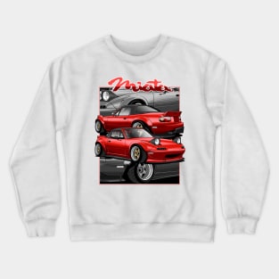 The Legendary Red Miata Roadster of the 90s Crewneck Sweatshirt